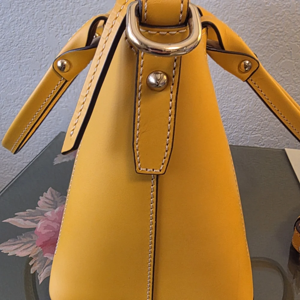 Dooney & Bourke Yellow Leather Satchel